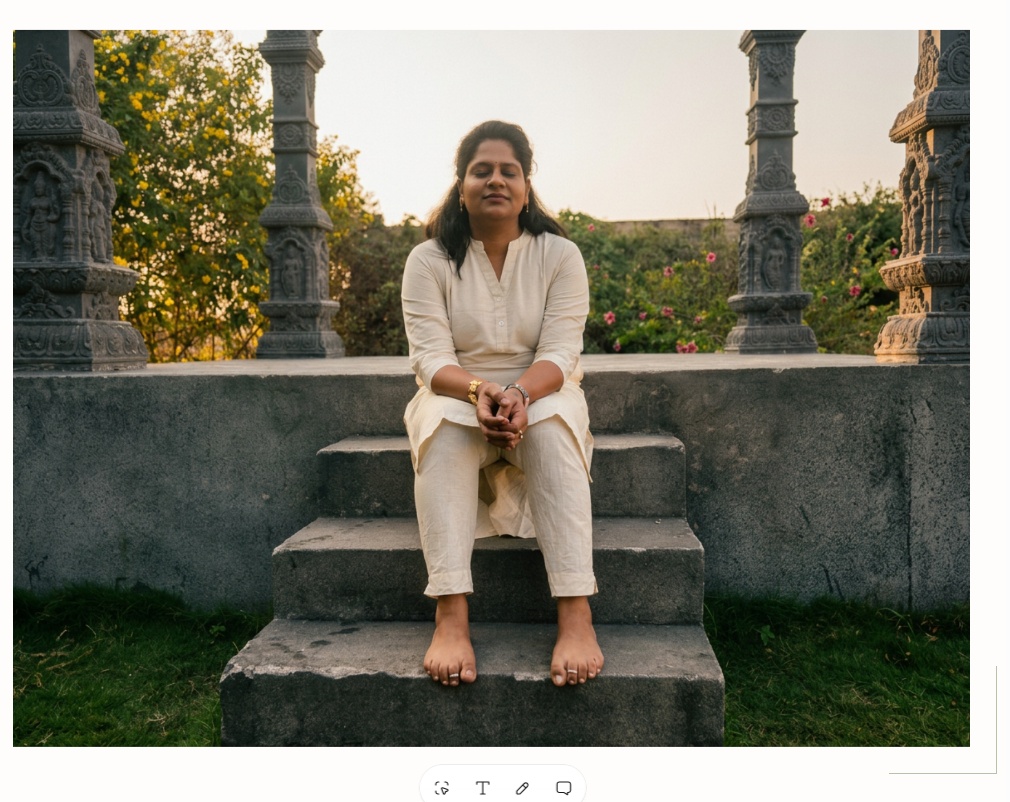 Soul Diet guide seated in peaceful stillness